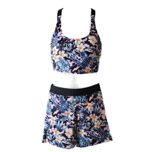 JASAMBAC  3 Piece Floral Print Athletic Tankini Swimsuits with Boyshort Sz M - Picture 3 of 9